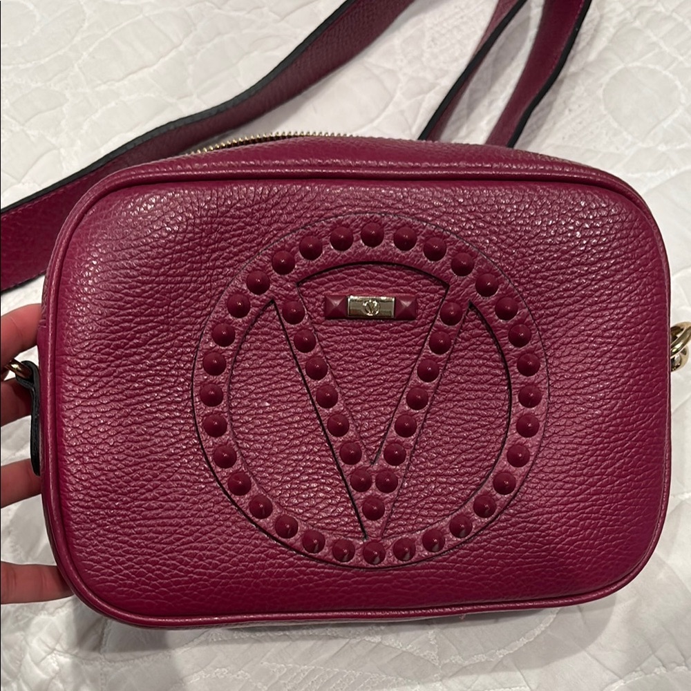 Valentino by Mario Valentino Red Crossbody Bag with Gold Hardware
